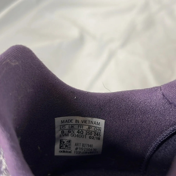 ADIDAS Swift Run Sneakers Purple Knit Textile Upper Tie Up White Sole Size 8 - Picture 10 of 11